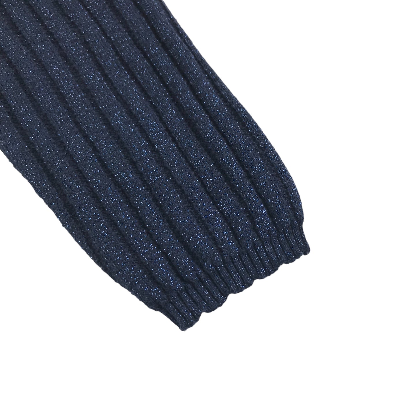 Tu Light Jumper Age 5 Navy Blue Sparkly Stripy Knit Pattern