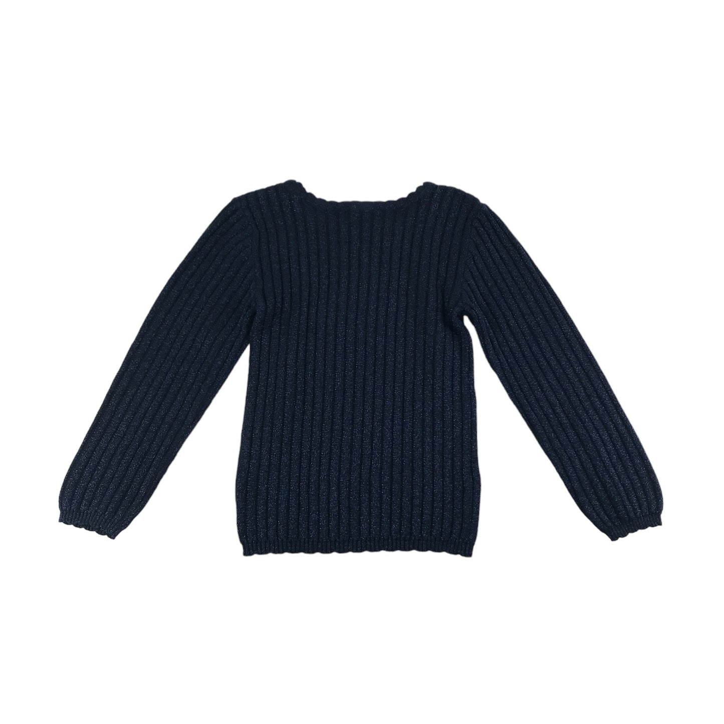 Tu Light Jumper Age 5 Navy Blue Sparkly Stripy Knit Pattern