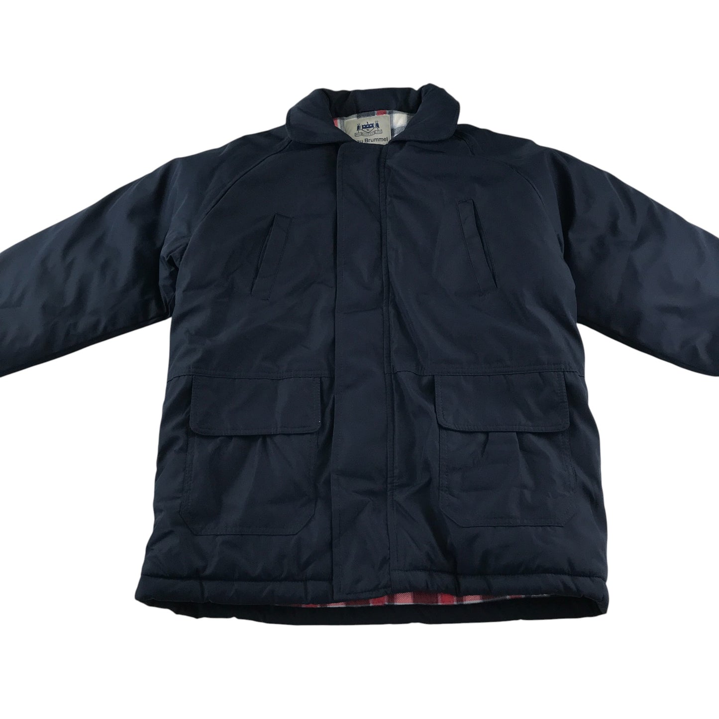 Beau Brummel light jacket chest 28inch kids navy warm lined shower resistant tuck hood