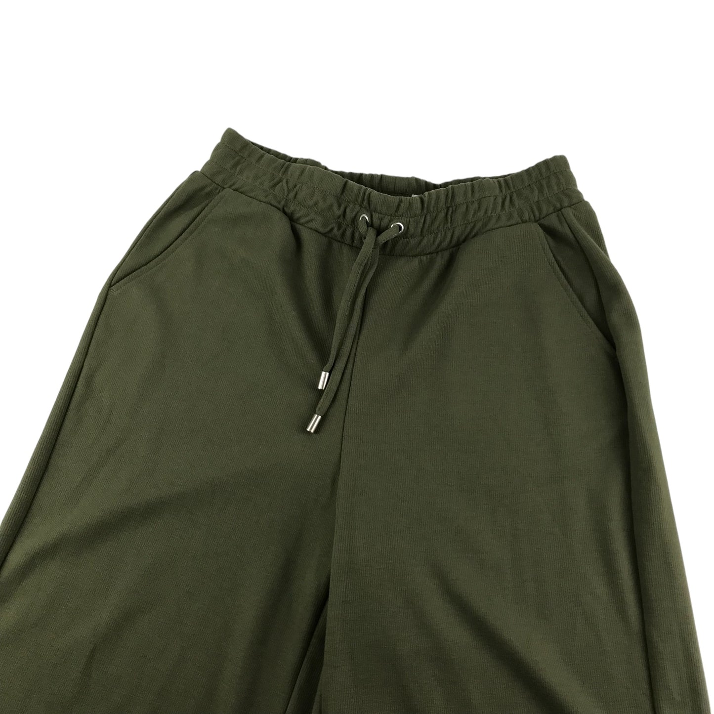 Primark Joggers Size 6-8 Khaki Green Wide Leg Ankle Height