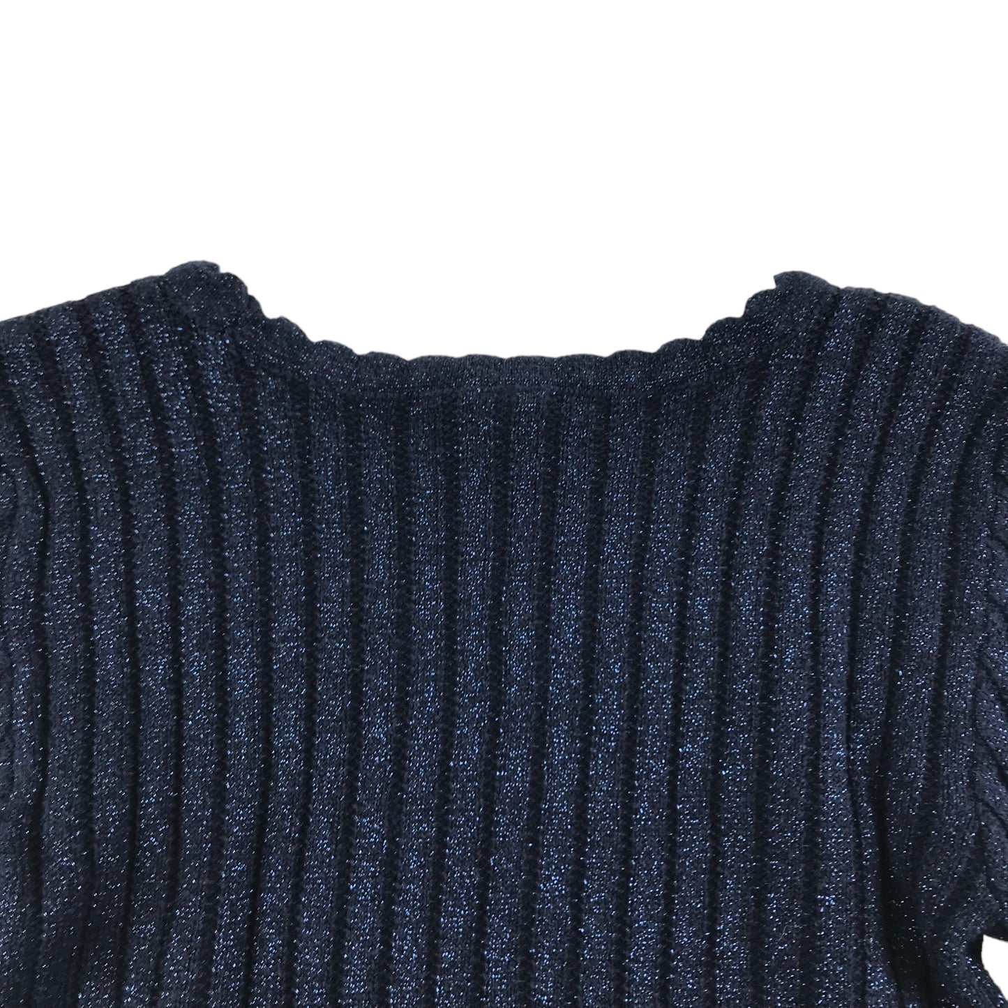 Tu Light Jumper Age 5 Navy Blue Sparkly Stripy Knit Pattern