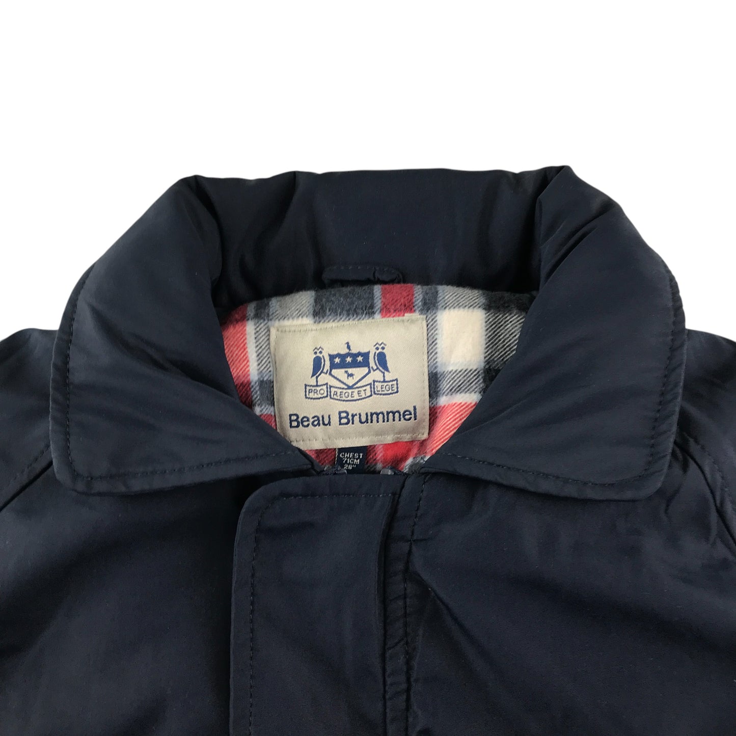 Beau Brummel light jacket chest 28inch kids navy warm lined shower resistant tuck hood