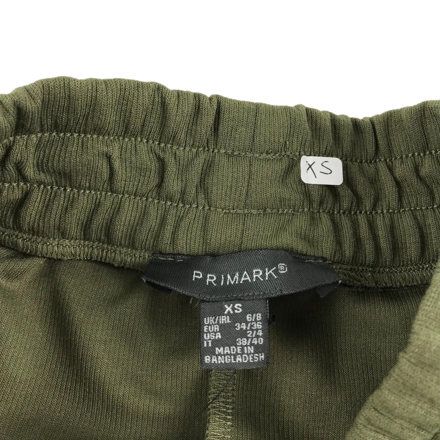 Primark Joggers Size 6-8 Khaki Green Wide Leg Ankle Height