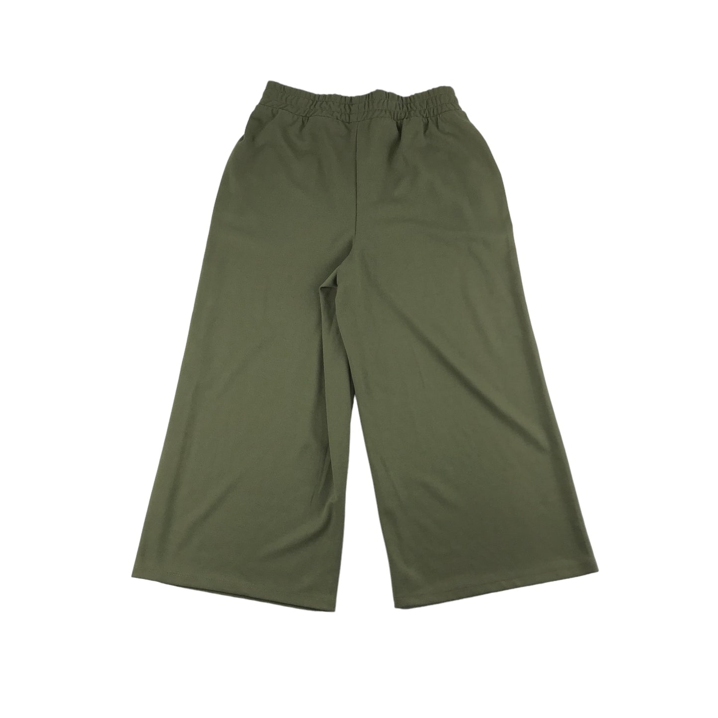 Primark Joggers Size 6-8 Khaki Green Wide Leg Ankle Height