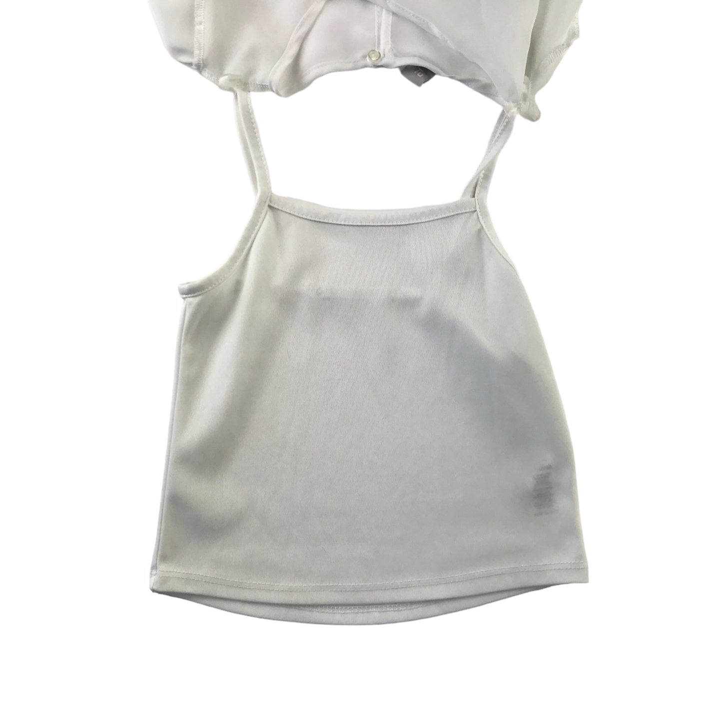 Tu Blouse Age 6 White Chiffon Style See Through T-shirt with white sleeveless under top