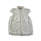 George Blouse Age 8 White Cap Sleeve Button up Embroidered Floral Top