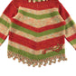 Pampolina Jumper Age 5 Red Green Multicolour Stripy Turtle Neck