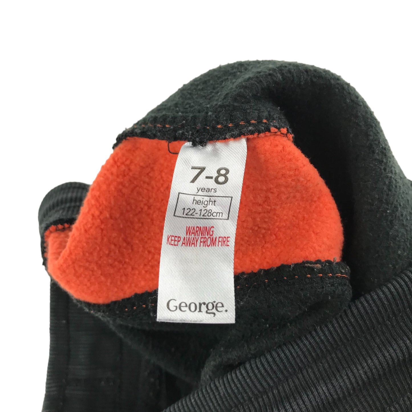 George Joggers Age 7 Black and Orange Combat Style