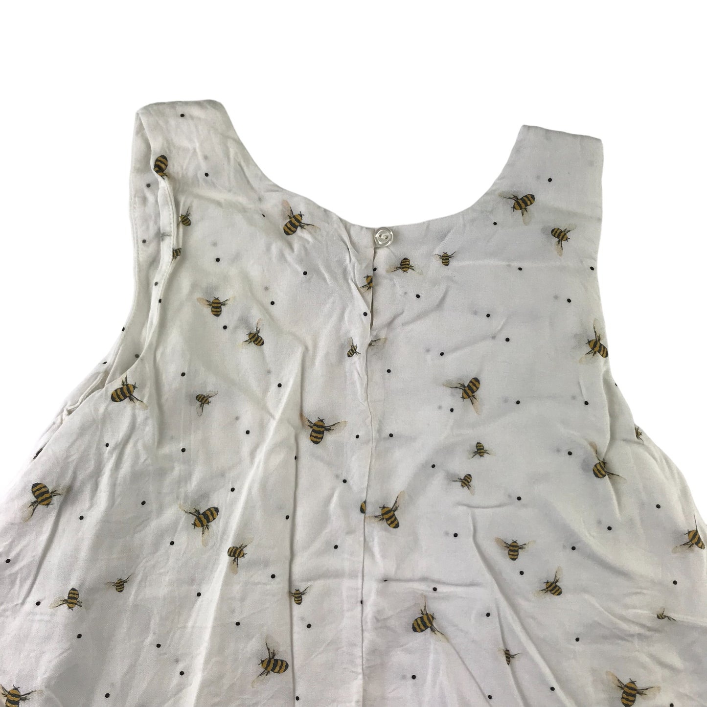 Tu Top Age 9 White Bee Print Pattern Uneven Hem