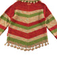 Pampolina Jumper Age 5 Red Green Multicolour Stripy Turtle Neck