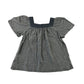 GAP Blouse Age 6-7 Grey Florentine Neckline Short Sleeve Cotton