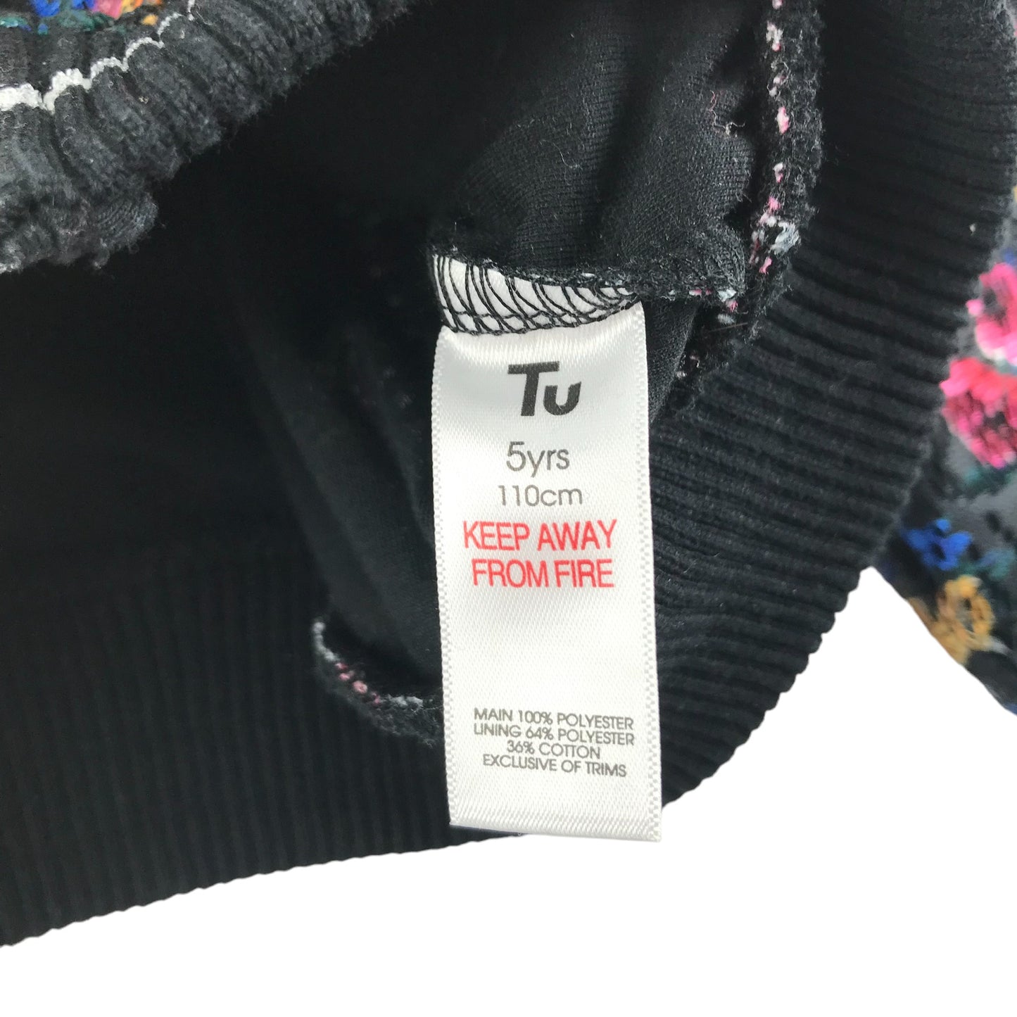 Tu Sweater Age 5 Black and Floral Lace Layered Zip Top