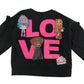 Matalan Sweater Age 5 Black Love LOL Print Jersey Frill Details Cotton