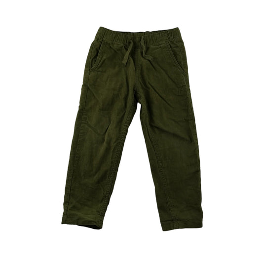 H&M trousers 4-5 years Khaki plain corduroy pull on jogger lined