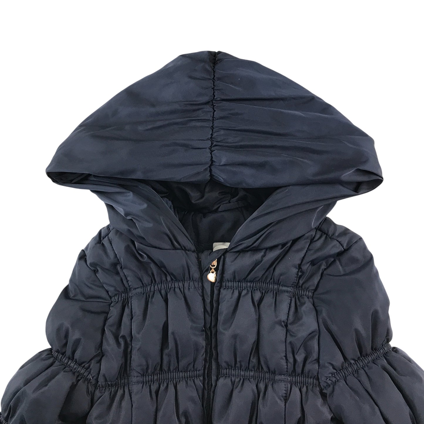 A-Dee jacket 7-8 years navy tiered sleeves puffer water resistant