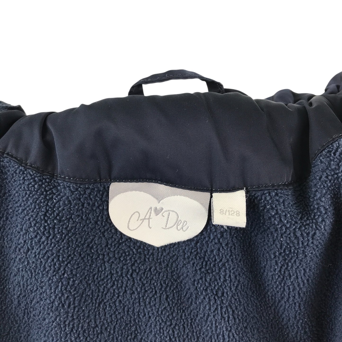 A-Dee jacket 7-8 years navy tiered sleeves puffer water resistant
