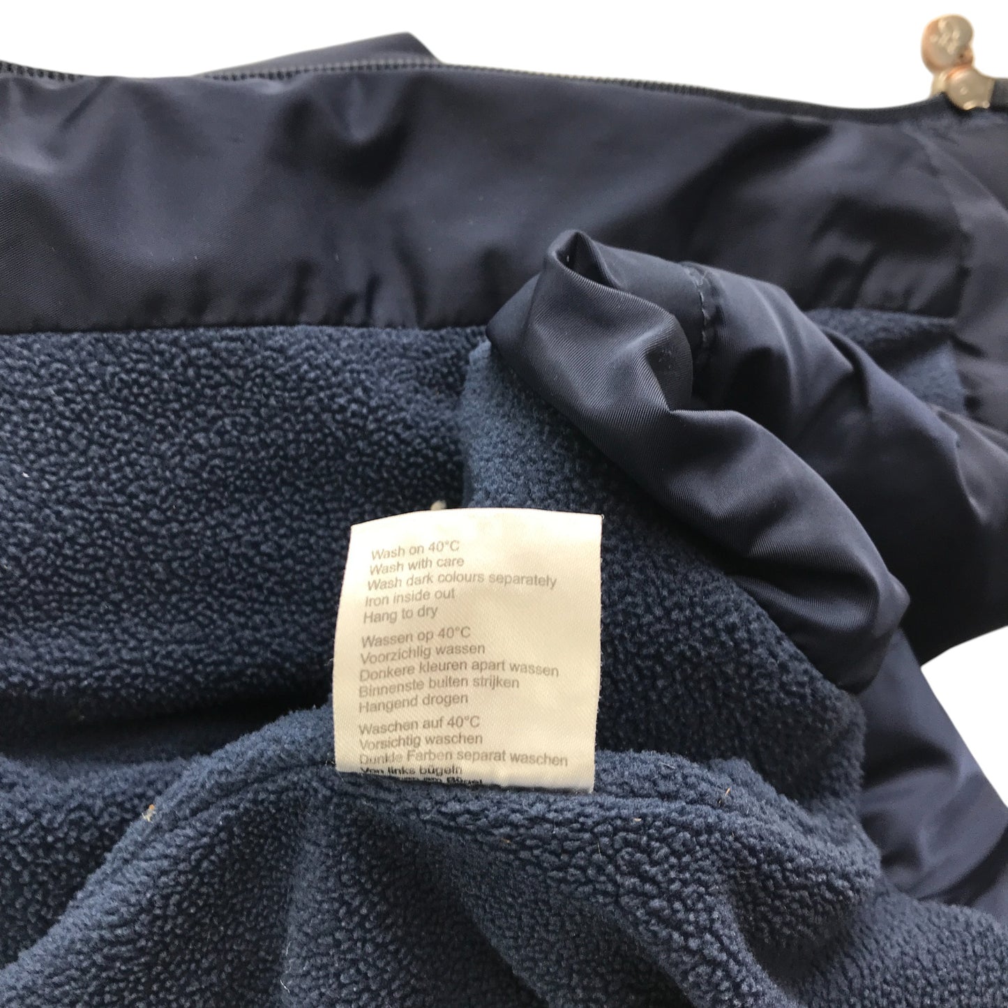 A-Dee jacket 7-8 years navy tiered sleeves puffer water resistant