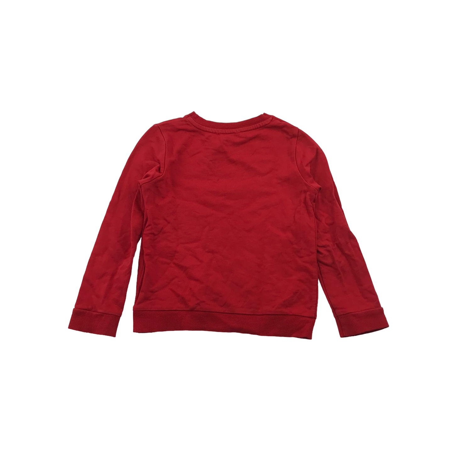 Primark Red Team Rudolph Christmas Cotton Jumper Age 4