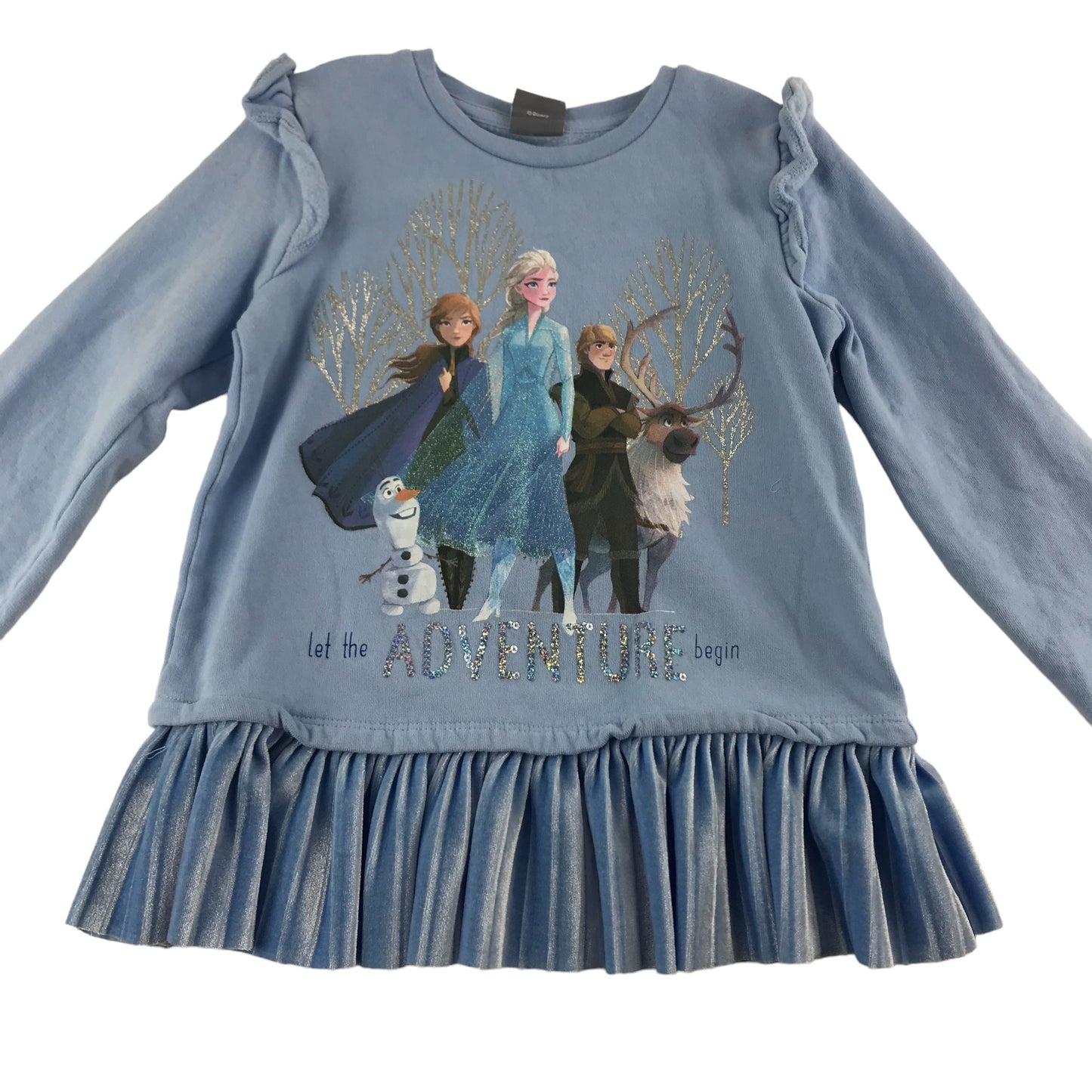 George Sweater Age 6 Blue Disney Frozen Frilled Hem