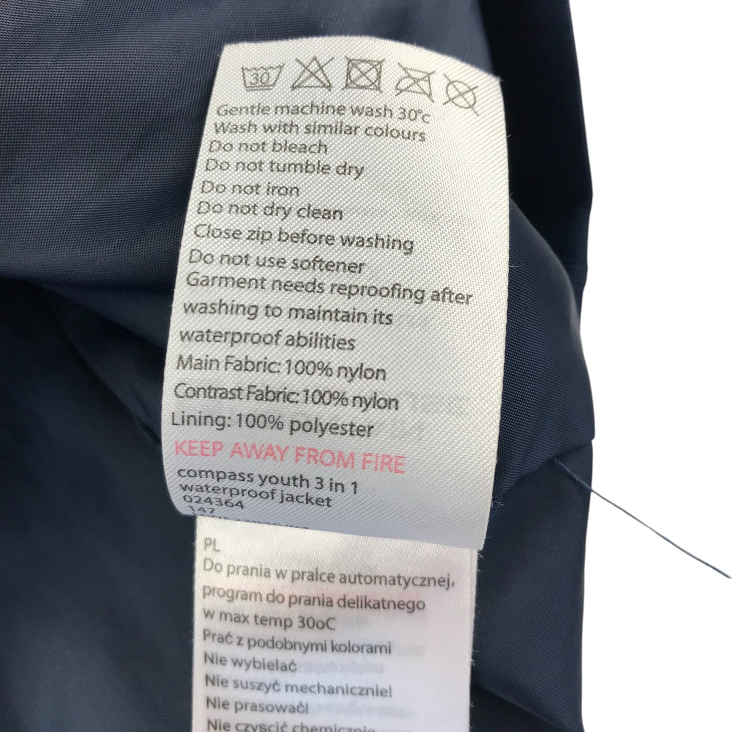 Mountain Warehouse light jacket 9-10 years navy and grey light weight shower proof mesh lining