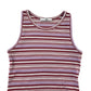 M&S Top Age 9 Burgundy Lilac White Stripy Tank Top