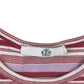 M&S Top Age 9 Burgundy Lilac White Stripy Tank Top