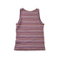 M&S Top Age 9 Burgundy Lilac White Stripy Tank Top