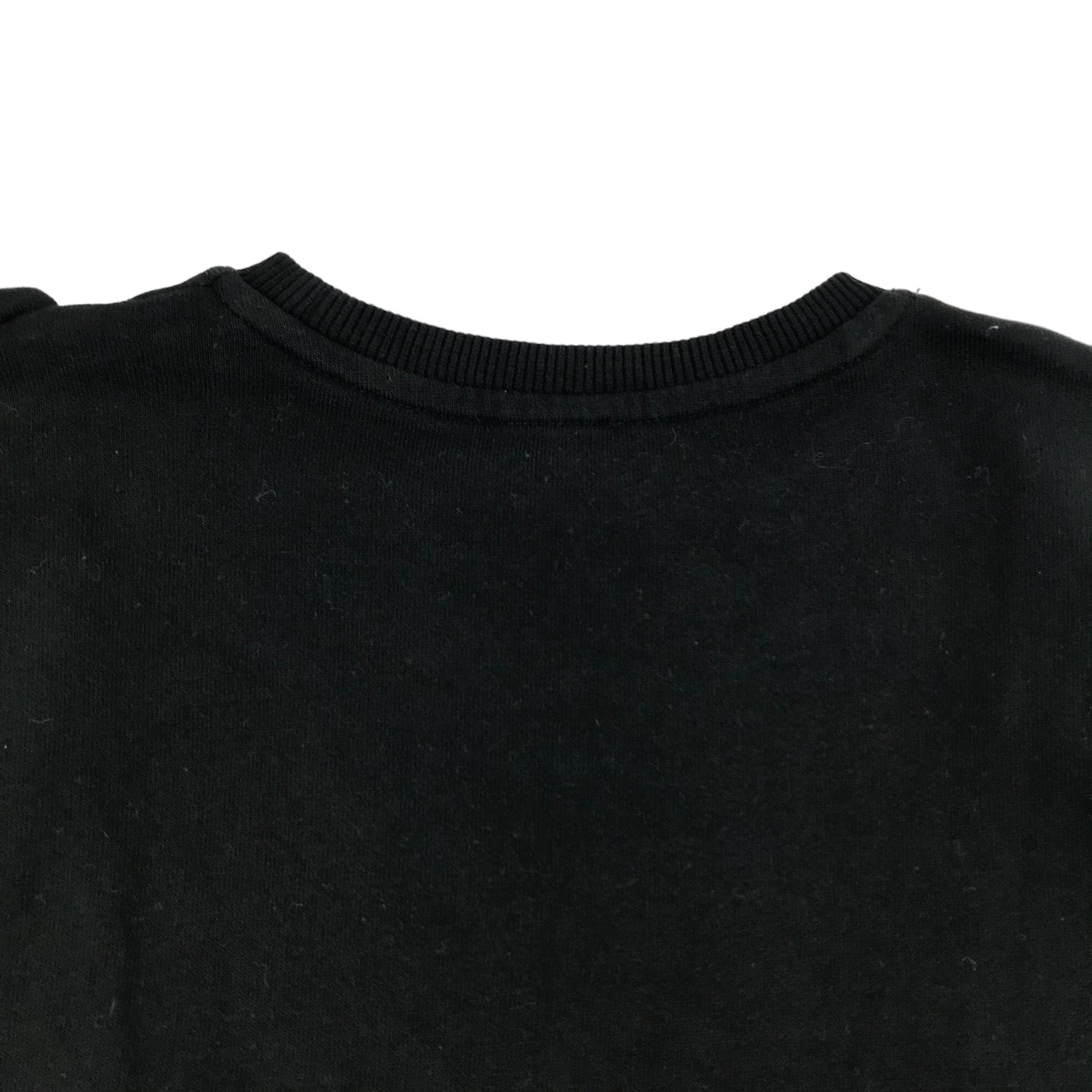 F&F Sweater Age 6 Black Plain Jersey Pullover Frilled Cotton