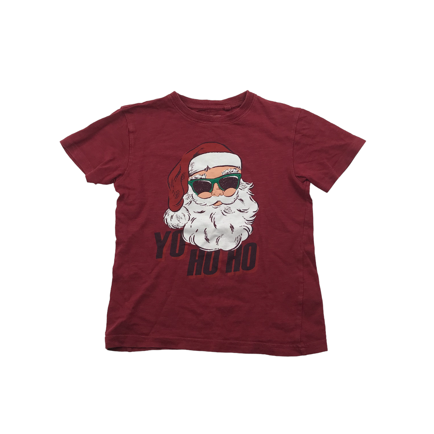 Next Burgundy Cool Santa Yo Ho Ho Cotton T-shirt Age 5