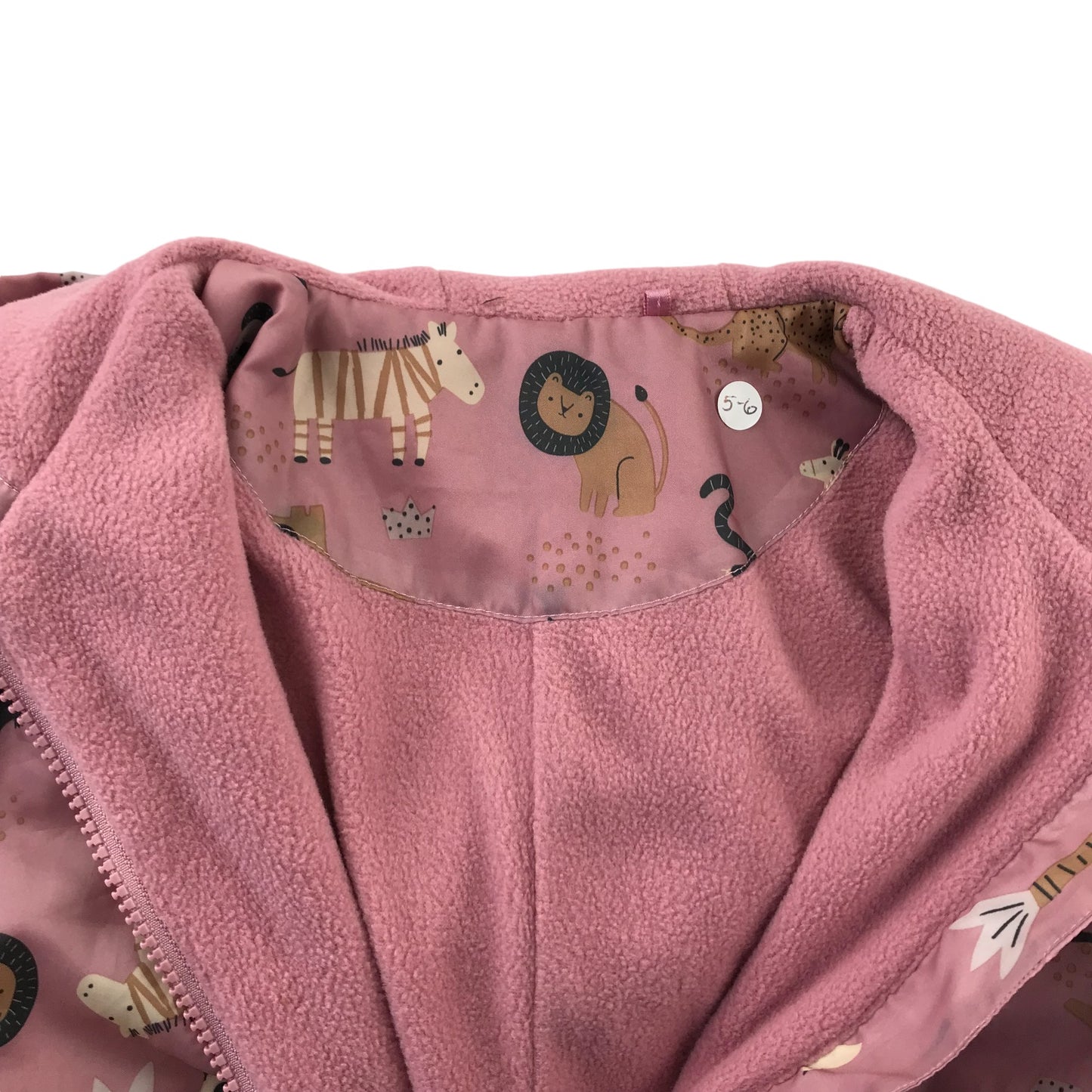 Nutmeg Overalls 5-6 Years Light Pink Fleece Lining Cuffed Legs and Arms