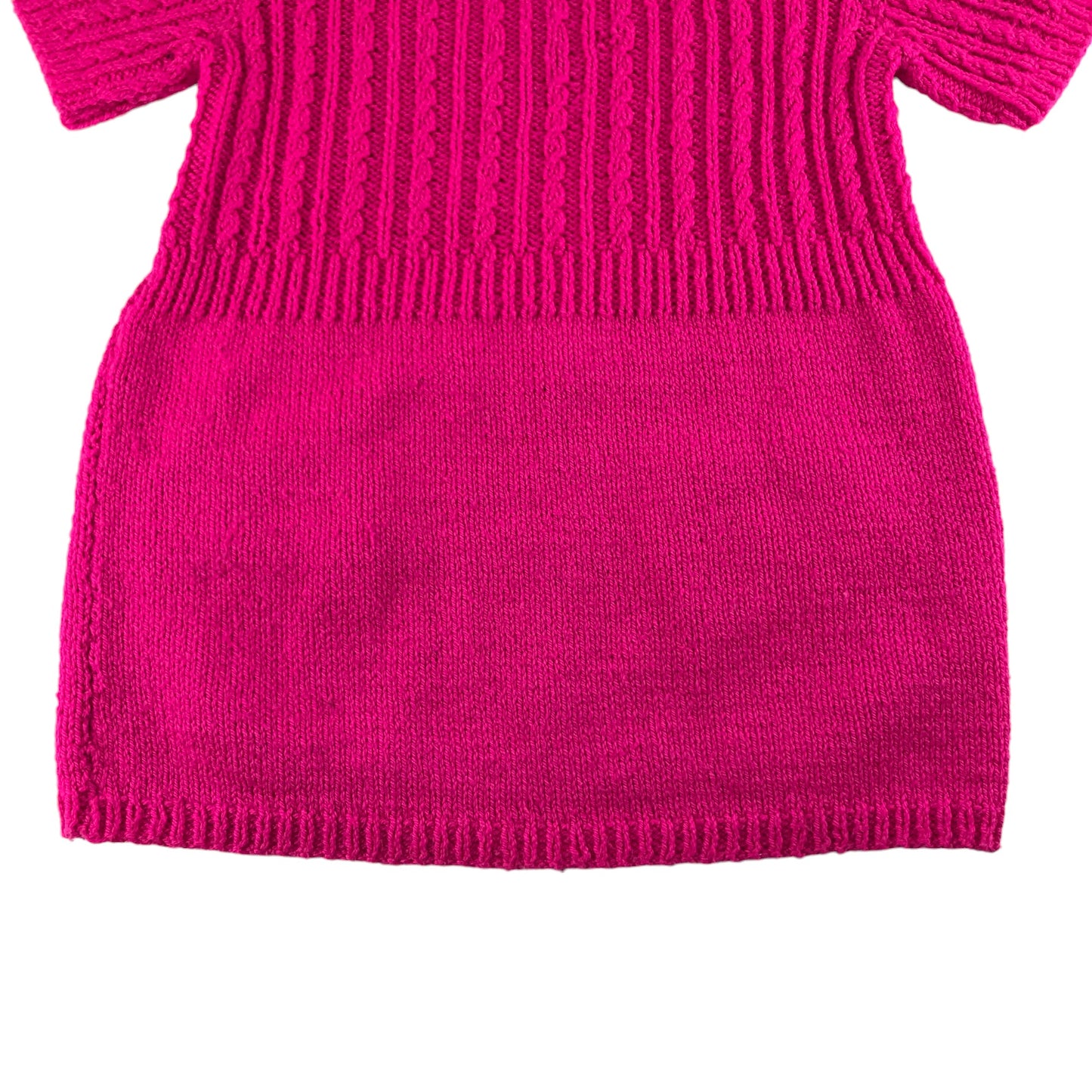 Handmade Jumper Age 9-10 Bright Pink Short Sleeve