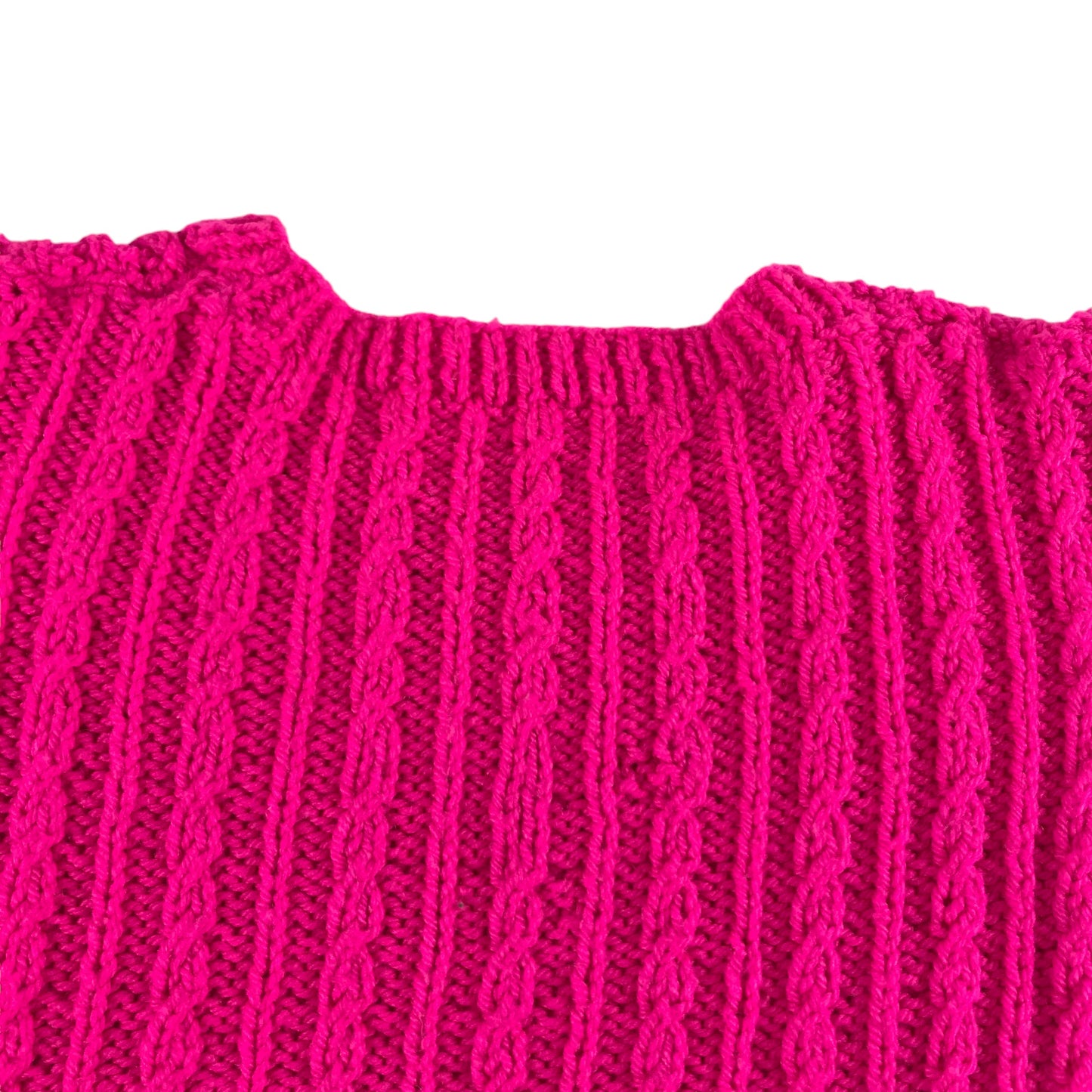 Handmade Jumper Age 9-10 Bright Pink Short Sleeve