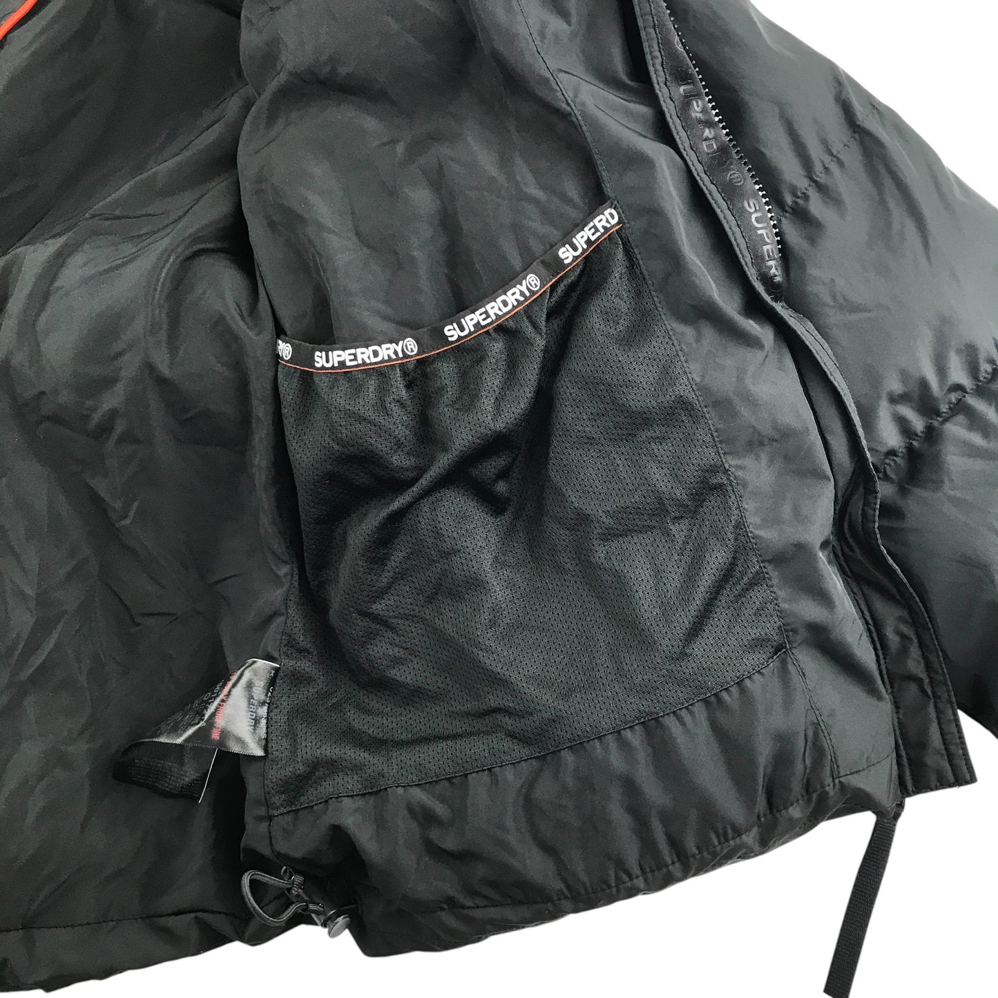 SuperDry jacket women's S black warm lining puffer water resistant