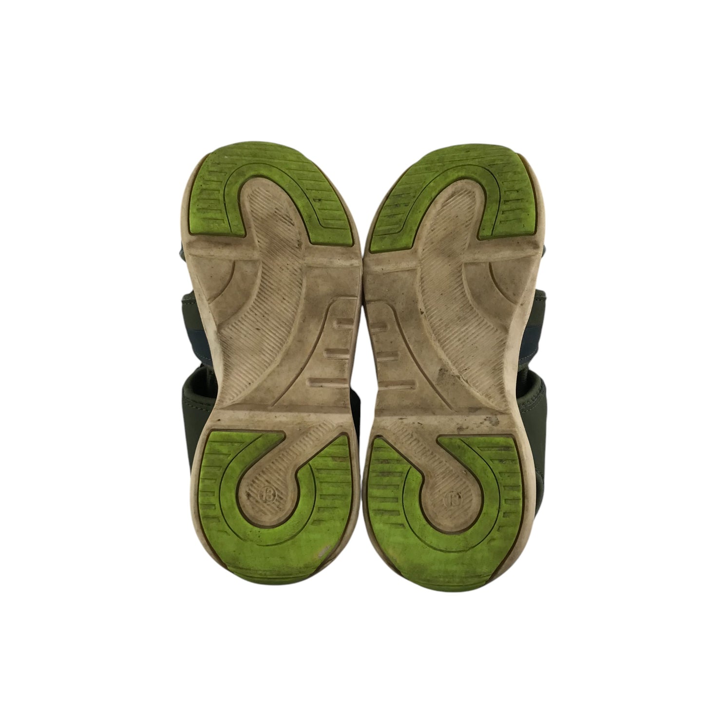 Tu sandals shoe size 13 junior khaki green with hook and loop straps