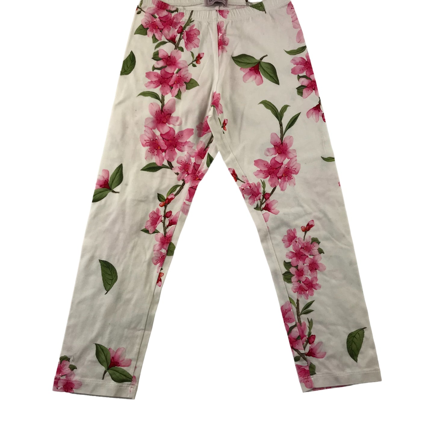 Monnalisa Leggings Age 9 White Pink Floral Pattern