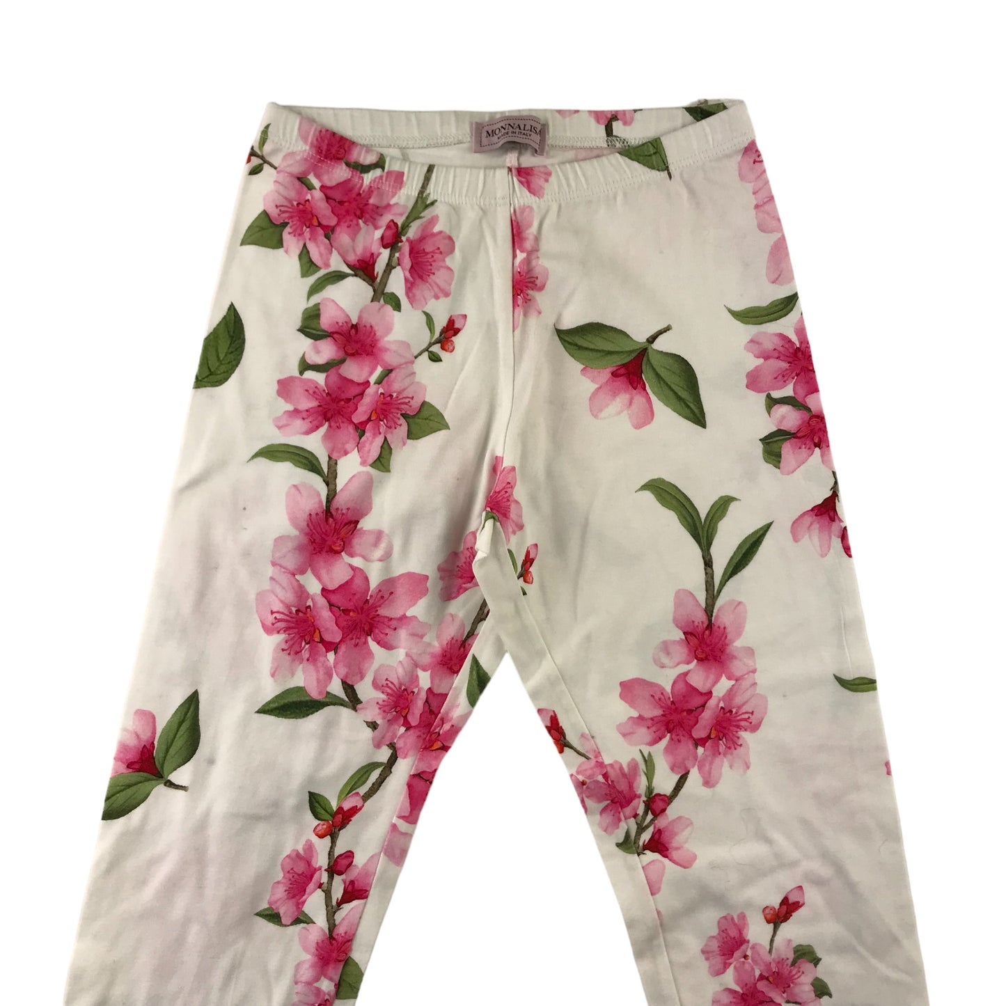 Monnalisa Leggings Age 9 White Pink Floral Pattern