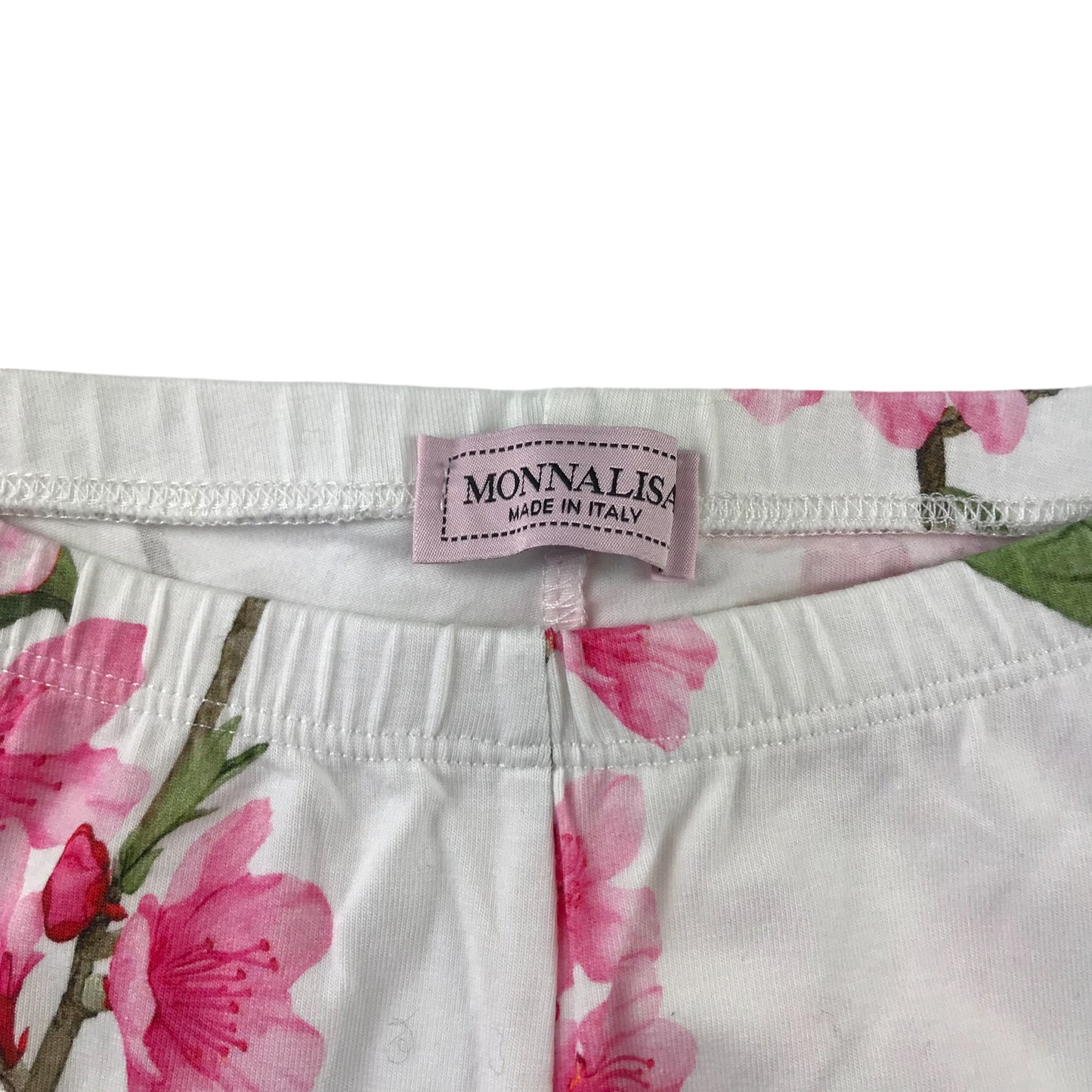 Monnalisa Leggings Age 9 White Pink Floral Pattern