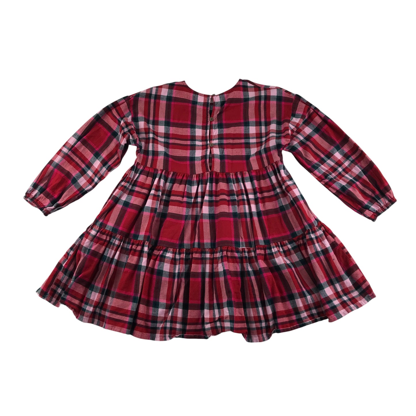 Next shirt Dress 8-9 years red checked tiered skirt cotton