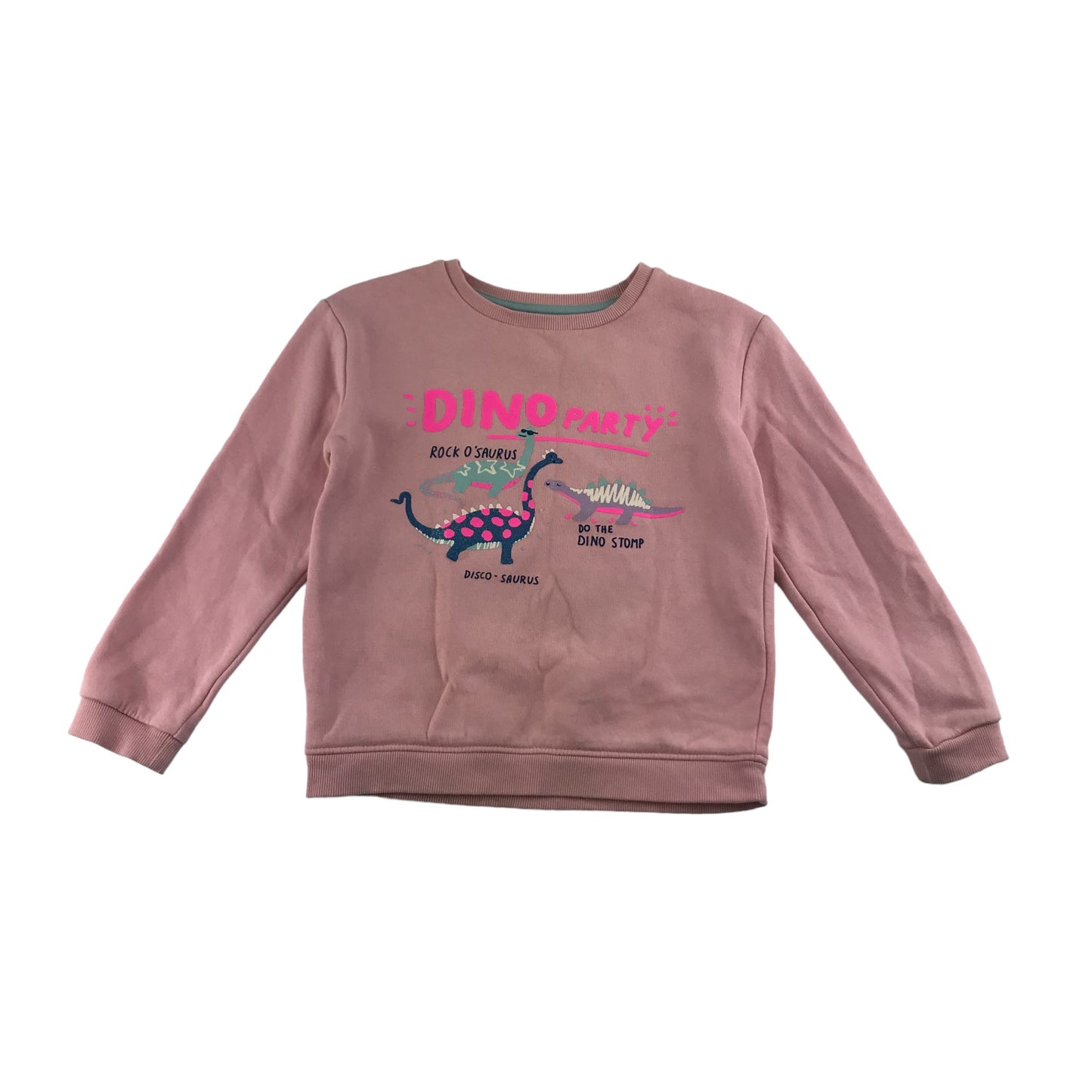 M&S Sweater Age 6 Pink Dinosaur Jersey Pullover