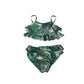 Debenhams swimsuit 7-8 years green floral design print 2 piece set