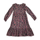 Nutmeg Dress 8-9 years pink graphic design long tiered a-line dress