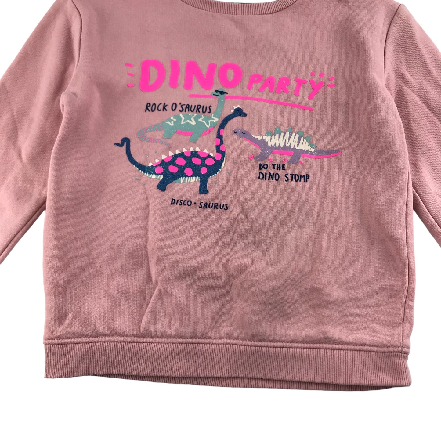 M&S Sweater Age 6 Pink Dinosaur Jersey Pullover