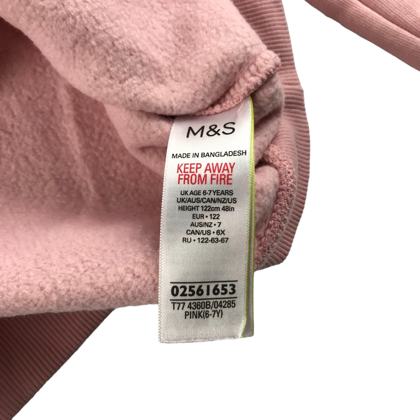 M&S Sweater Age 6 Pink Dinosaur Jersey Pullover