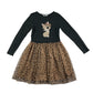 H&M Dress 9-10 years black t-shirt dress with animal tulle shirt