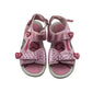 Kella sandals shoe size 2.5 pink glittery love hearts with hook and loop straps