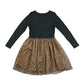 H&M Dress 9-10 years black t-shirt dress with animal tulle shirt