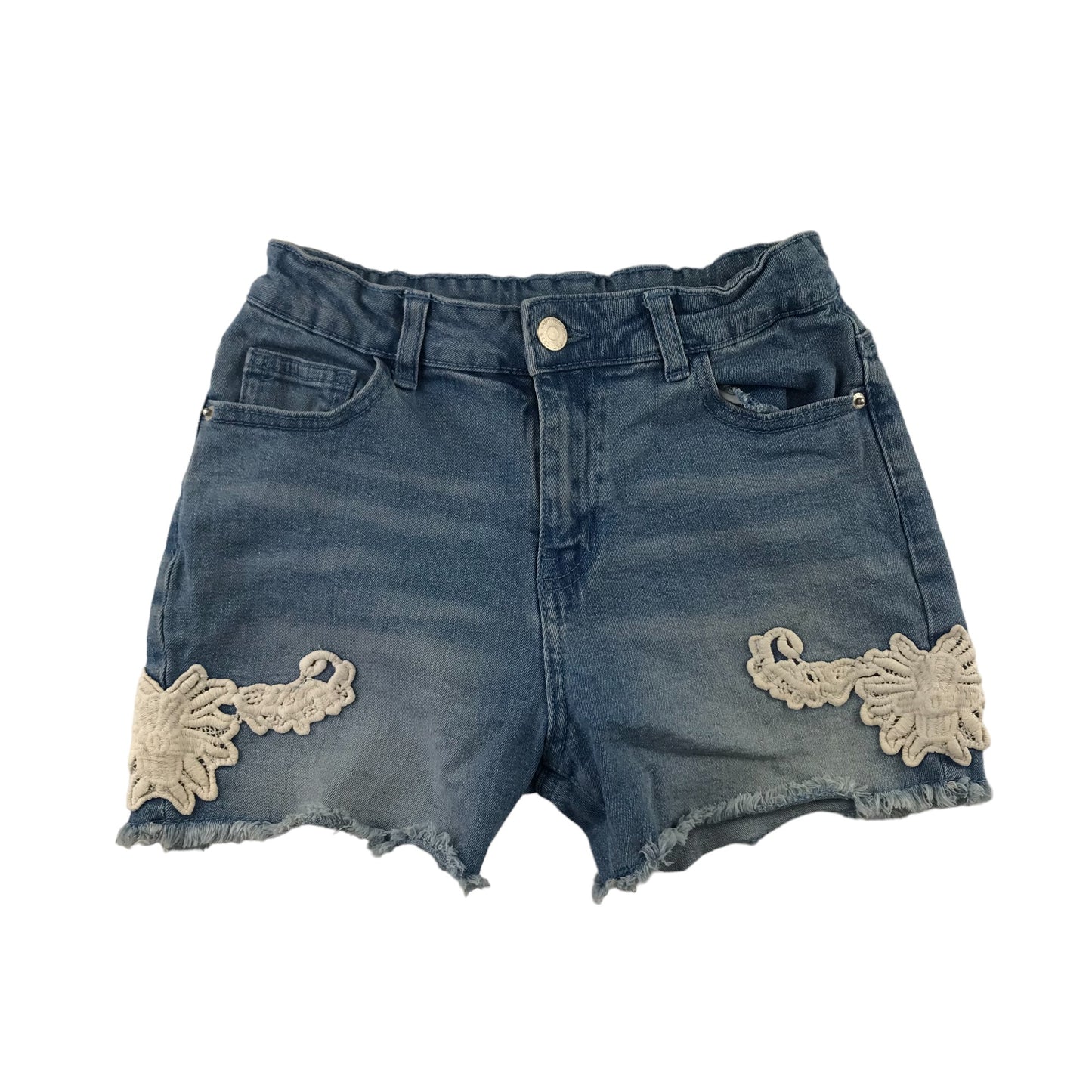 George shorts 9-10 years blue denim with white embroidery