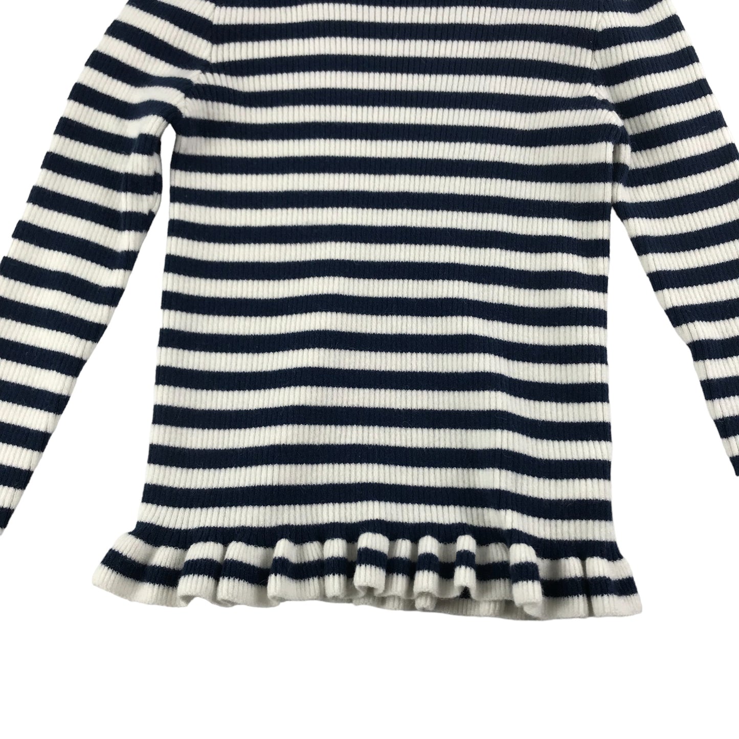 Primark Light Jumper Top Age 6 Navy and White Long Sleeve Turtle Neck