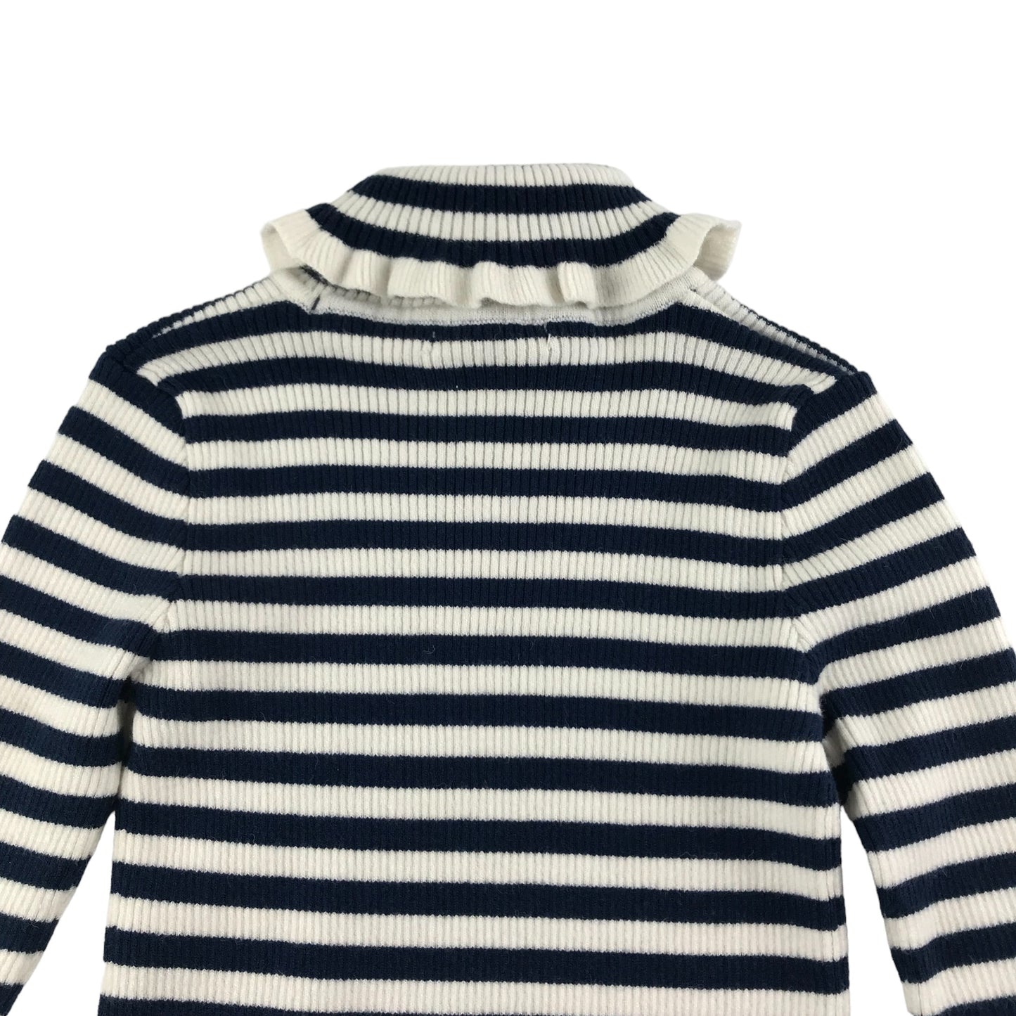 Primark Light Jumper Top Age 6 Navy and White Long Sleeve Turtle Neck