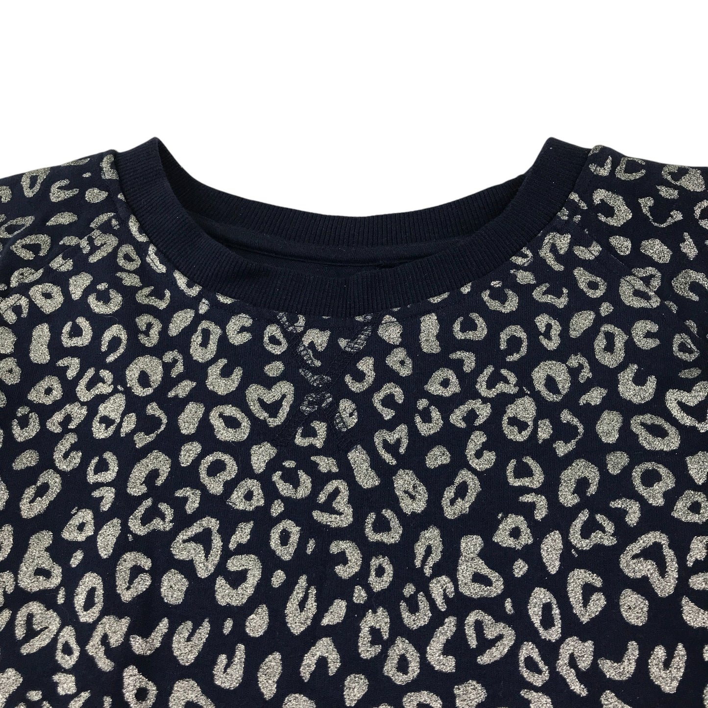 John Lewis Dress 7-8 years navy with grey print design cotton